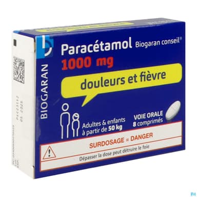 PARACETAMOL 1 000MG BGR CONS CPR 8