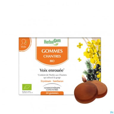 Herbalgem Chantres Voie Enrouee Gommes Bio 24