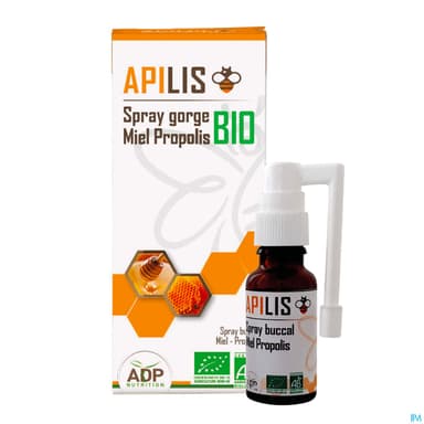 Adp Apilis Spray Gorge Miel Propolis Bio 20ml