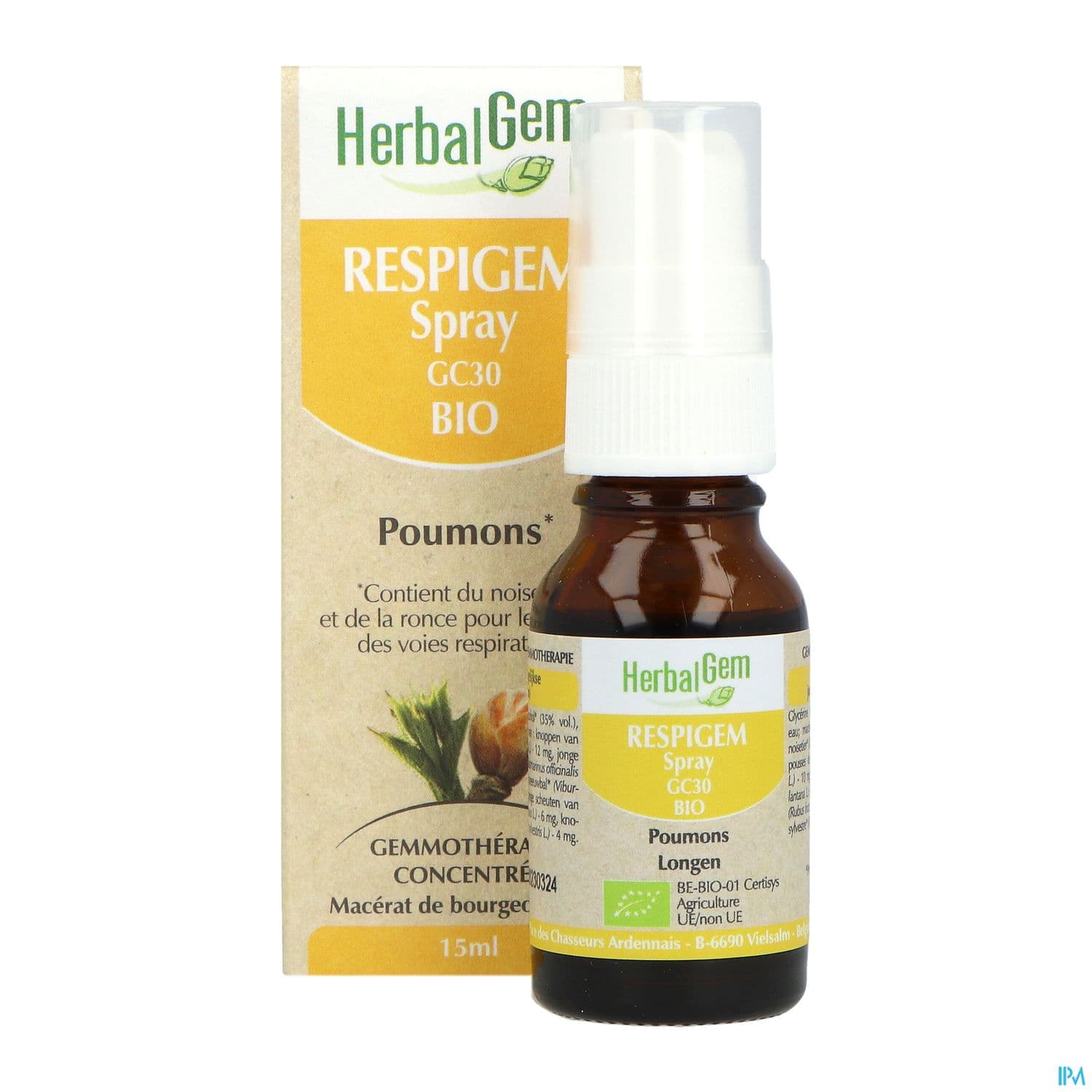 Herbalgem Respigem Gc30 Poumons Bio Spray 15ml