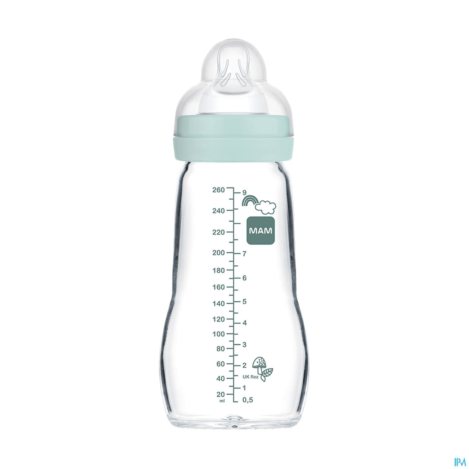BIB MAM VER 1AGE DEB/2 BLEU 260ML