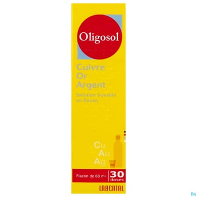 Oligosol Cuivre Or Colloidal Argent Solution Buvable 60ml