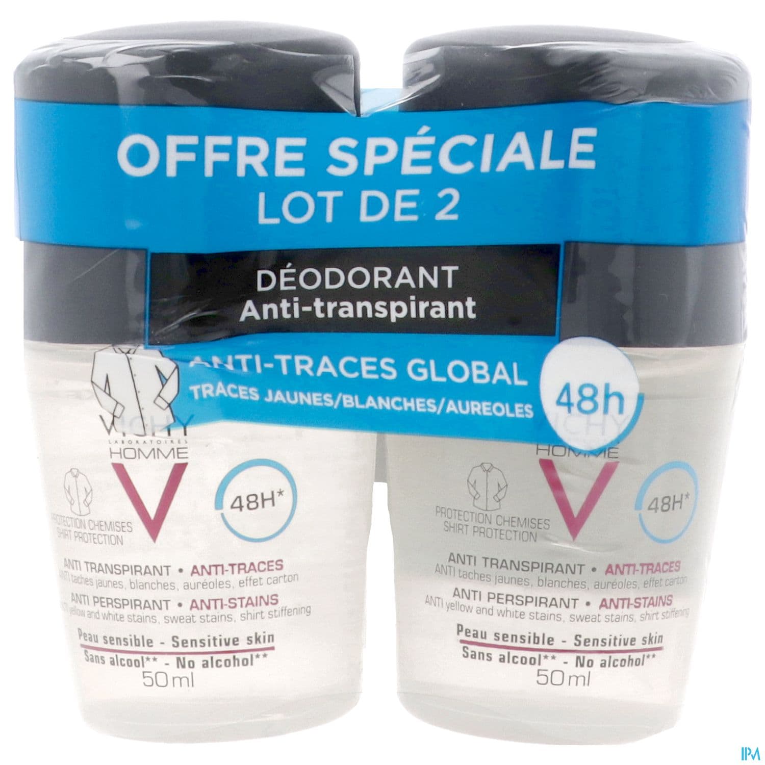 VICHY DEO HOMME BILLE ANTI TRACE 48H LOT