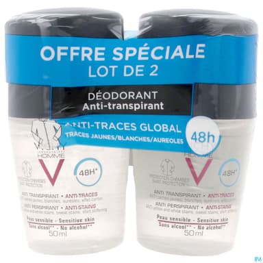 VICHY DEO HOMME BILLE ANTI TRACE 48H LOT