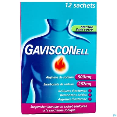 Gavisconell Menthe Sans Sucre Susp Buvable Sachet 12