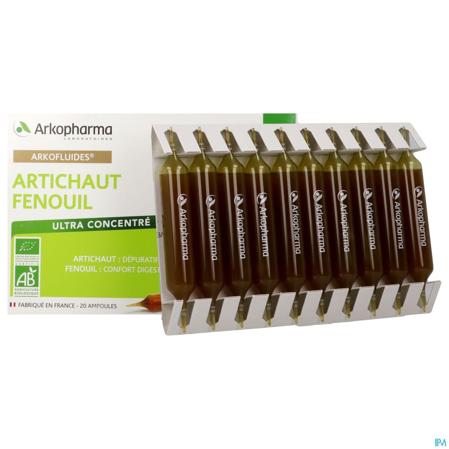 Arkopharma Arkofluides Bio Artichaut Fenouil Ampoule Buvable 10ml 20