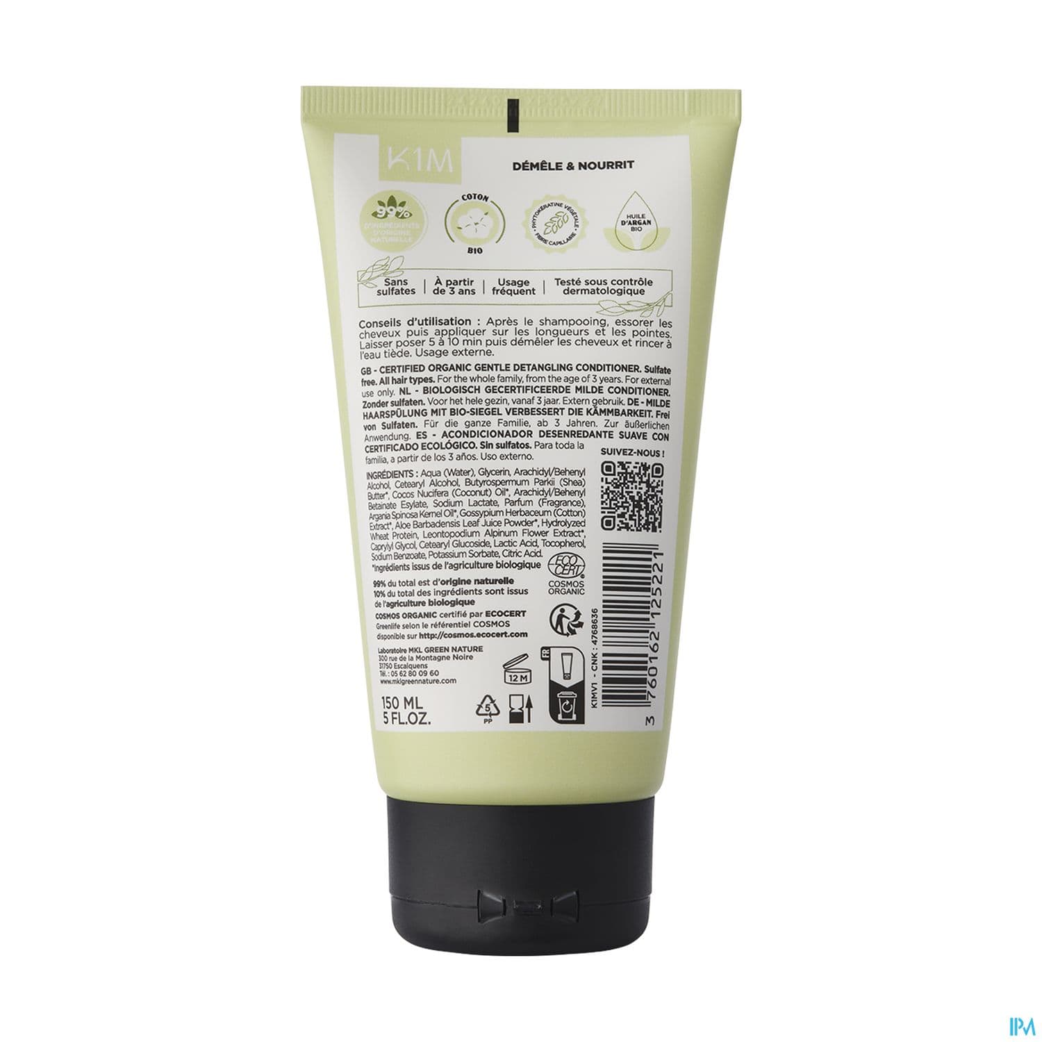 Mkl Green Nature Apres Shampooing Demelant Extra Doux Bio 150ml