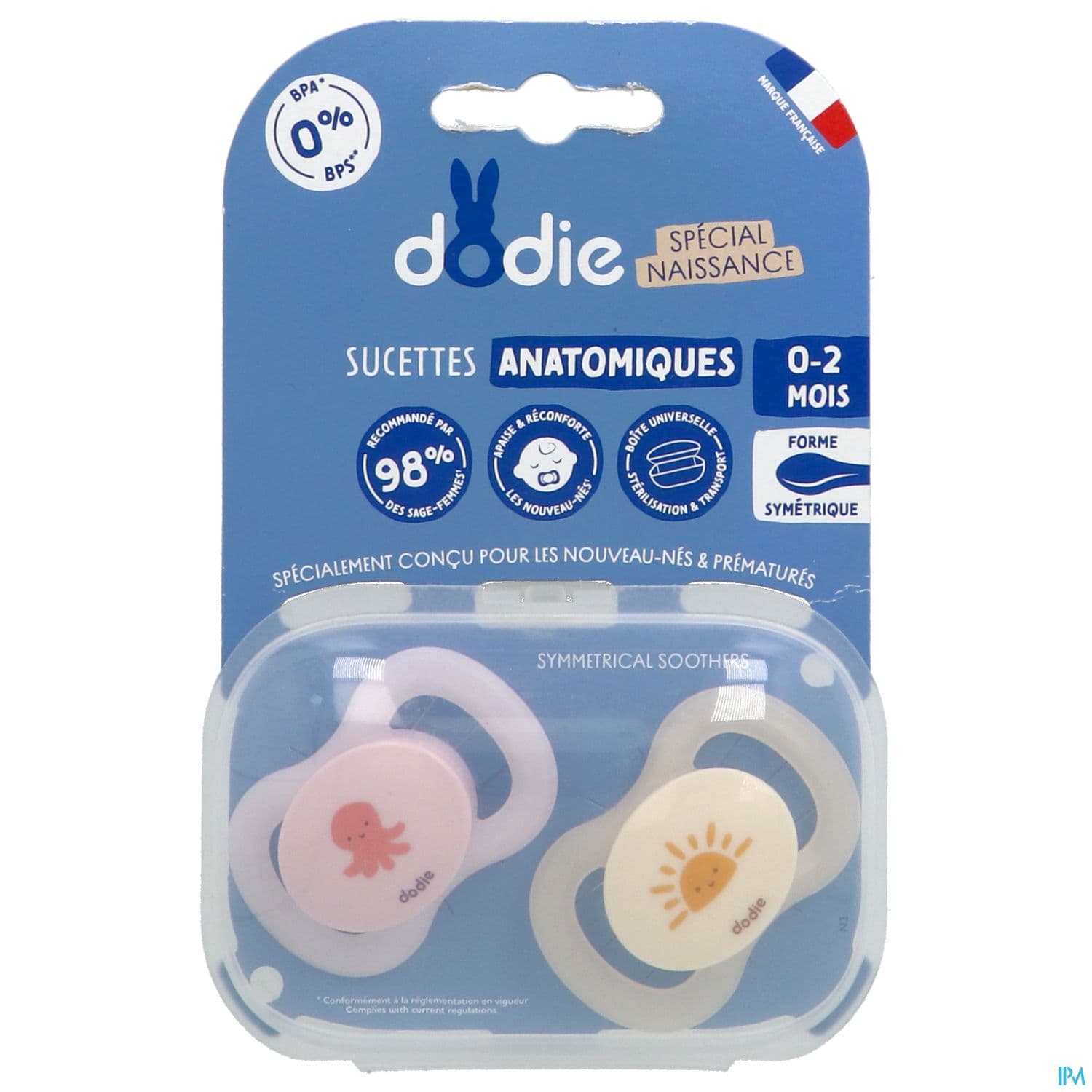 Dodie Sucette Anatomique 0/2mois Pieuvre Soleil X2