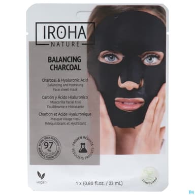 Iroha Collection Detox Masque Tissus Biodegradable Charbon + Ha