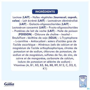 GALLIA CALISMA 2 LAIT PDR 830G