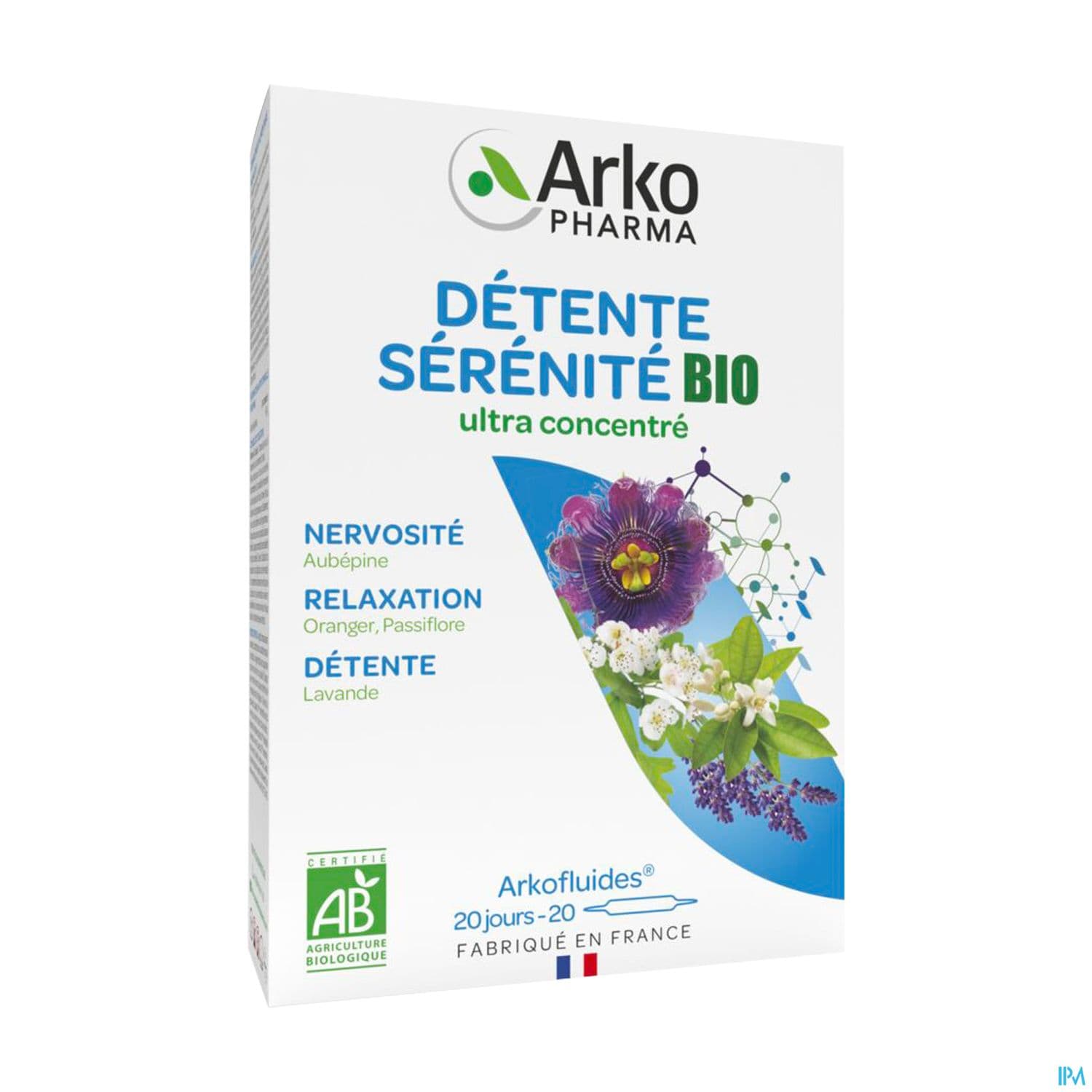 Arkopharma Arkofluides Bio Detente Serenite Ampoule Buvable 10ml 20