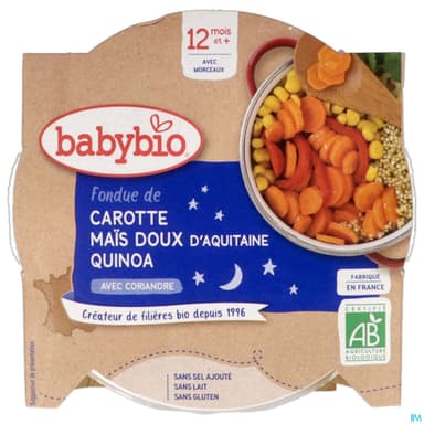BABYBIO B/N CAROT/MAIS/QUINOA 230G
