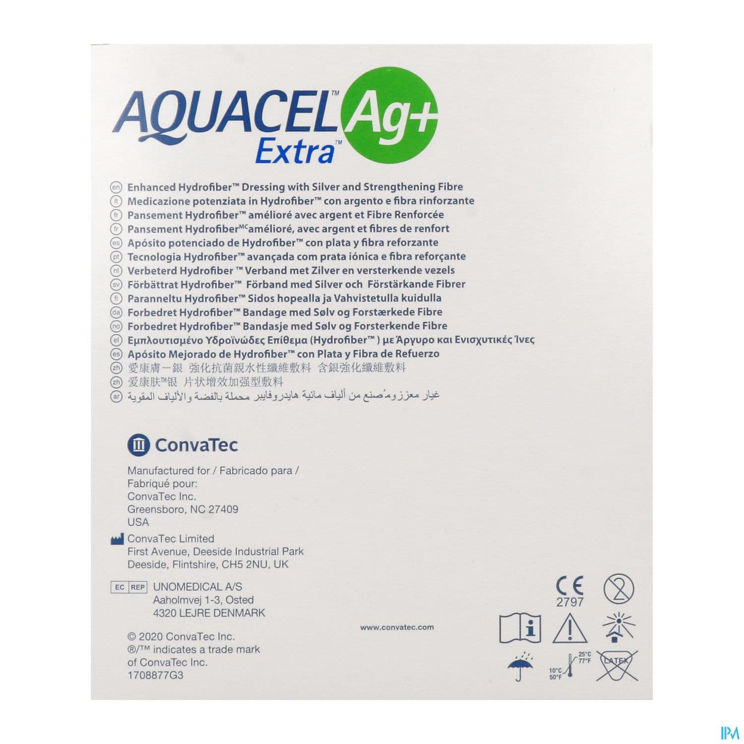 Convatec Aquacel Ag+ Extra Pansement 10cm X 10cm 10