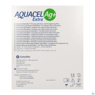 Convatec Aquacel Ag+ Extra Pansement 10cm X 10cm 10