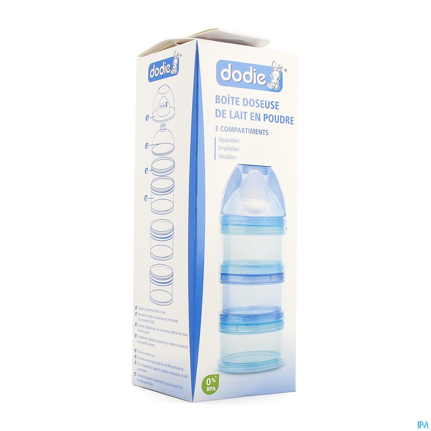 Dodie Boite Doseuse Lait Poudre Garcon Bleu