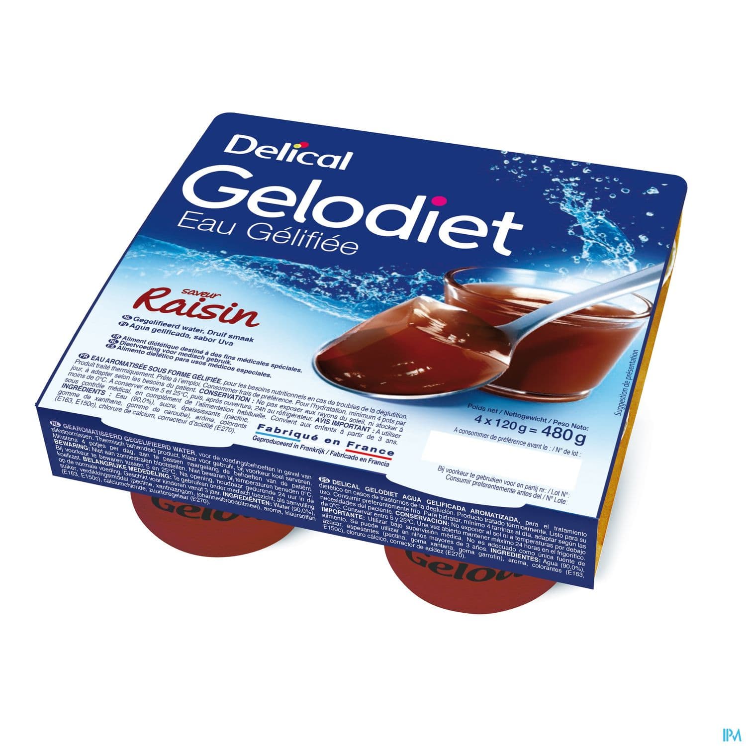 Gelodiet Eau Gelifiee Raisin 120g X4