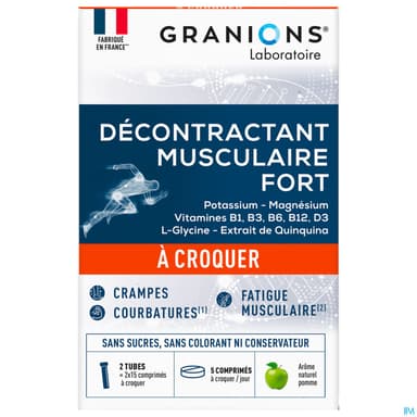 Granions Decontractant Musculaire Fort Comprime A Croquer 30
