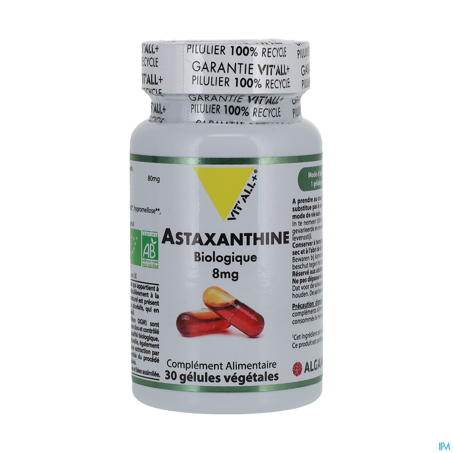 VIT'ALL+ ASTAXANTHINE 8MG GELU 30 — Pharmacie Cannes Riviera