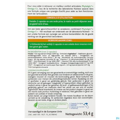 Nutreov Phytalgic+ Omega C+ Confort Articulations Capsule 60 Satisfait Ou Rembourse