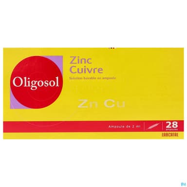 Oligosol Zinc Cuivre Solution Buvable Ampoule 2ml 28