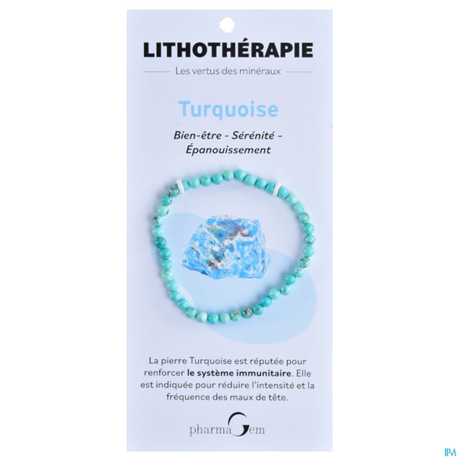 BRACEL LITHOTHERAP TURQUOISE 4MM