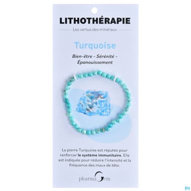 BRACEL LITHOTHERAP TURQUOISE 4MM