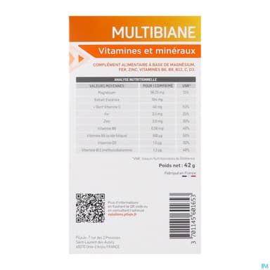 MULTIBIANE VIT/MIN ENF CPR CROQ 30