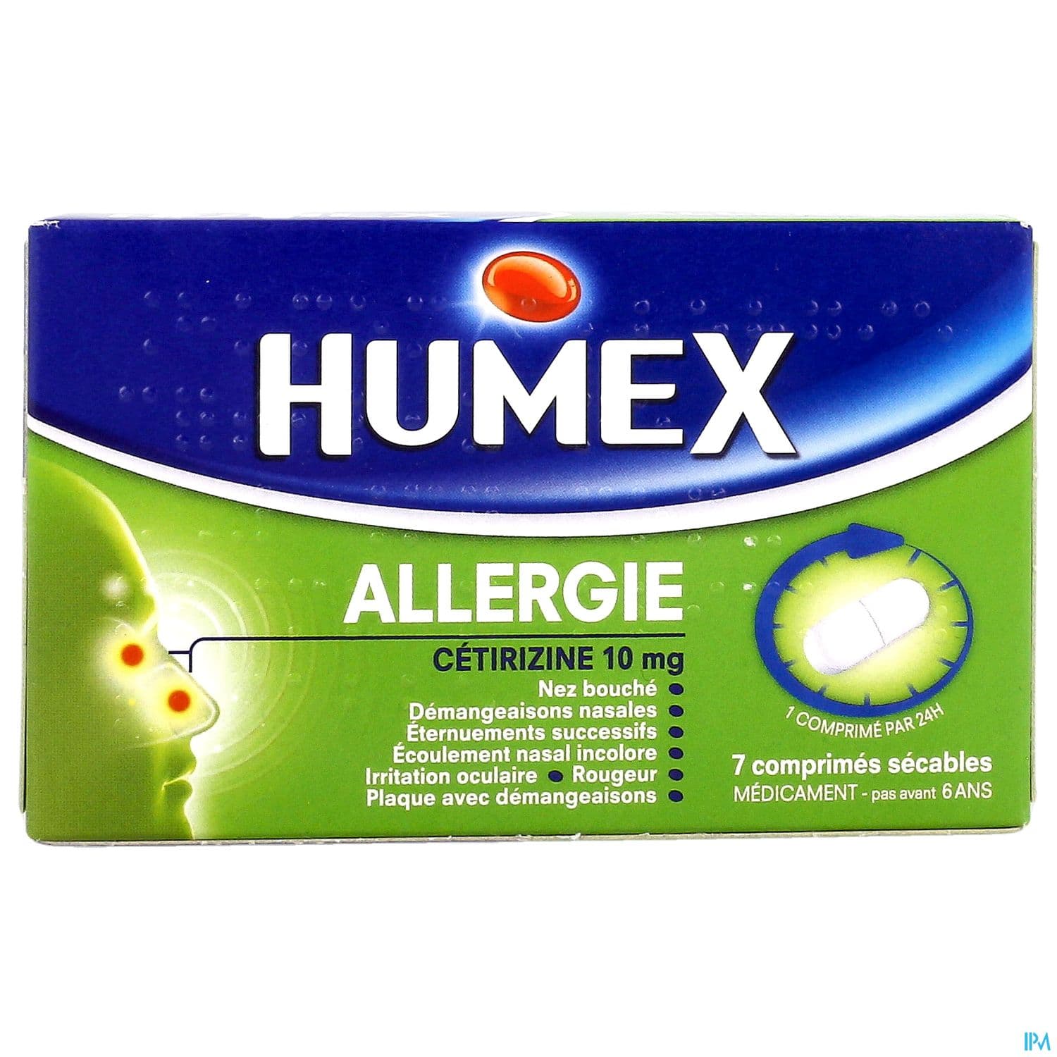 Humex Allergie Cetirizine 10mg Comprime Secable 7