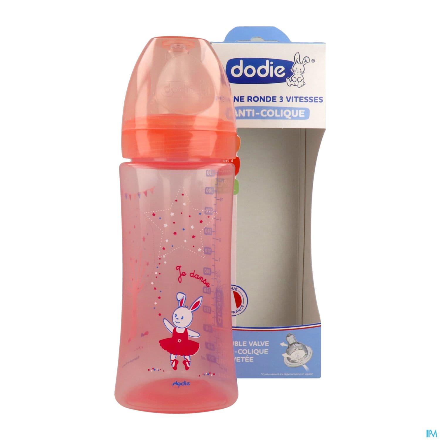 Dodie Initiation+ Biberon Anticolique Rose Danseuse +6mois 330ml