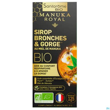 Santarome Sirop Bronches Gorge Miel Manuka Bio 125ml