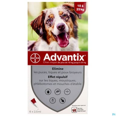 ADVANTIX MOY CHIEN PIPET2,5ML6