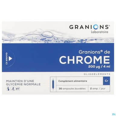 Granions Chrome 200mcg Solution Buvable Ampoule 2ml 30