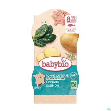 BABYBIO MENU EPINARD/SAUMON 2X200G