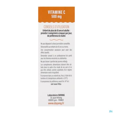 DAYANG VITAMINE C 500MG CPR 20