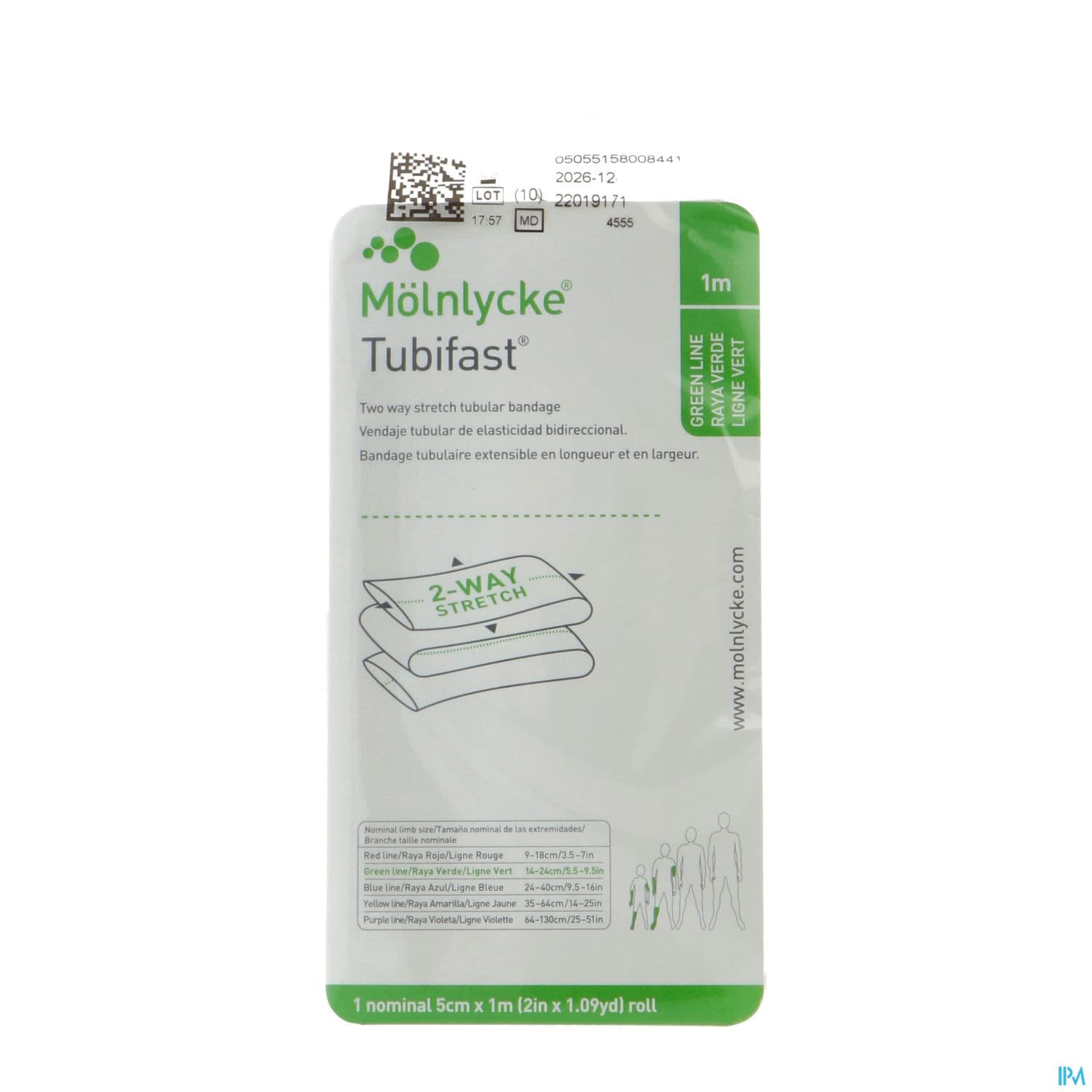 Tubifast 2way Stretch Band Tubul 1m X 5cm Verte