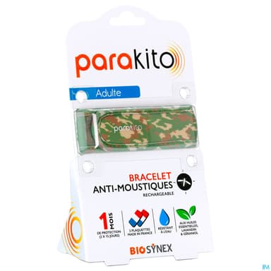 Parakito Bracelet Antimoustique Rechargeable Adulte Camouflage