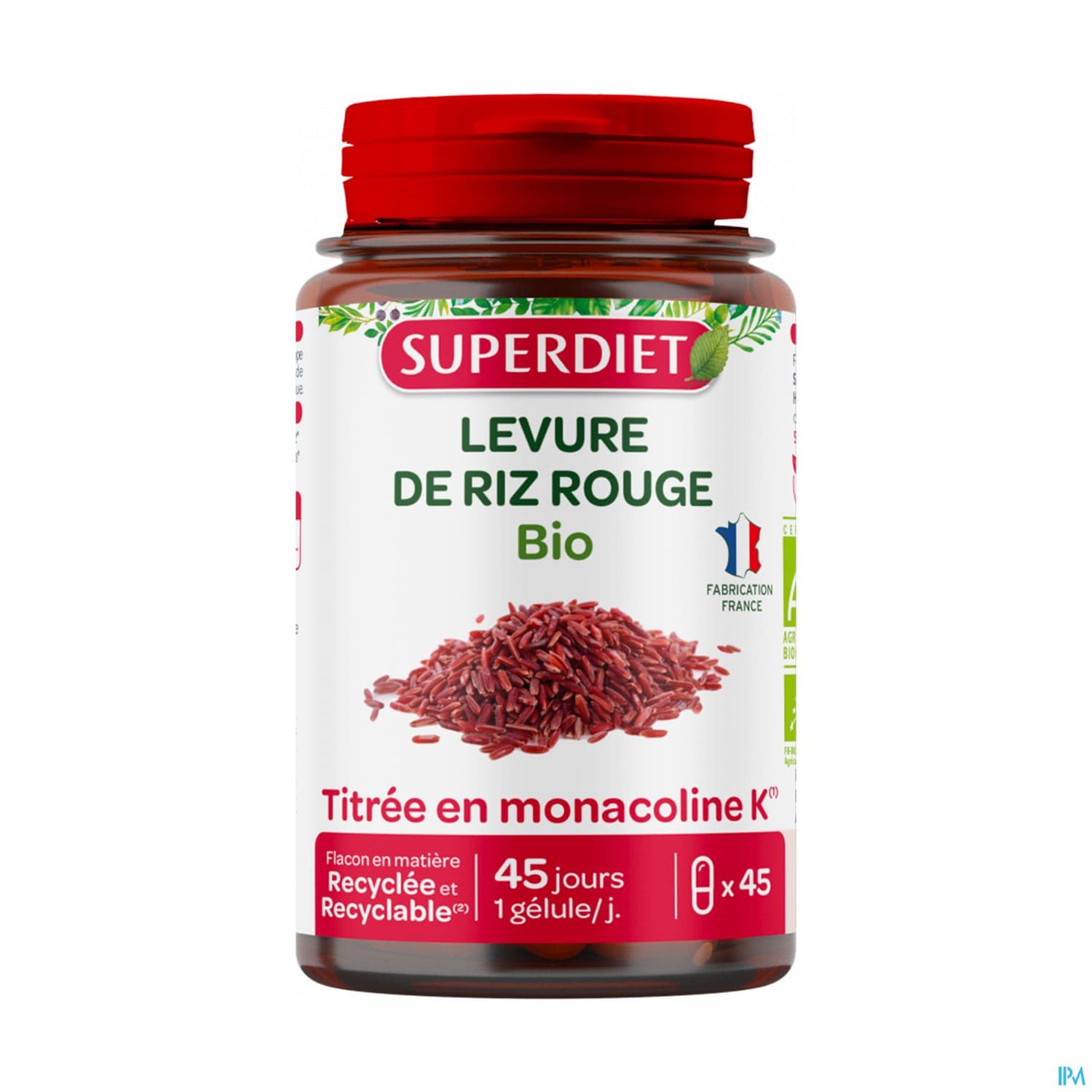 Superdiet Levure De Riz Rouge Bio Gelule 45