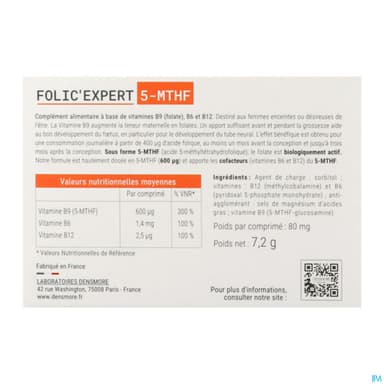 Densmore Folic Expert 5-mthf Comprime 90