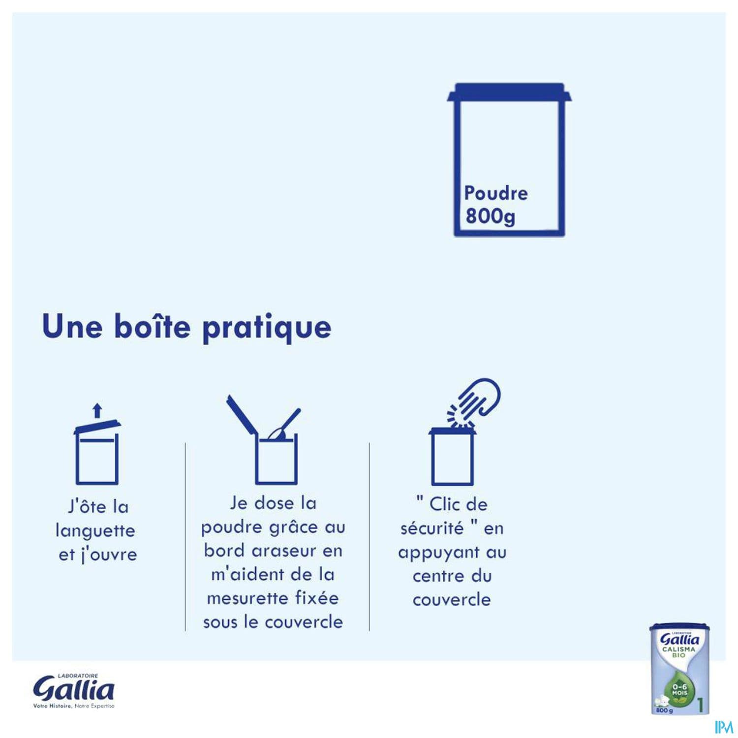 GALLIA CALISMA 1 LAIT PDR BIO800G