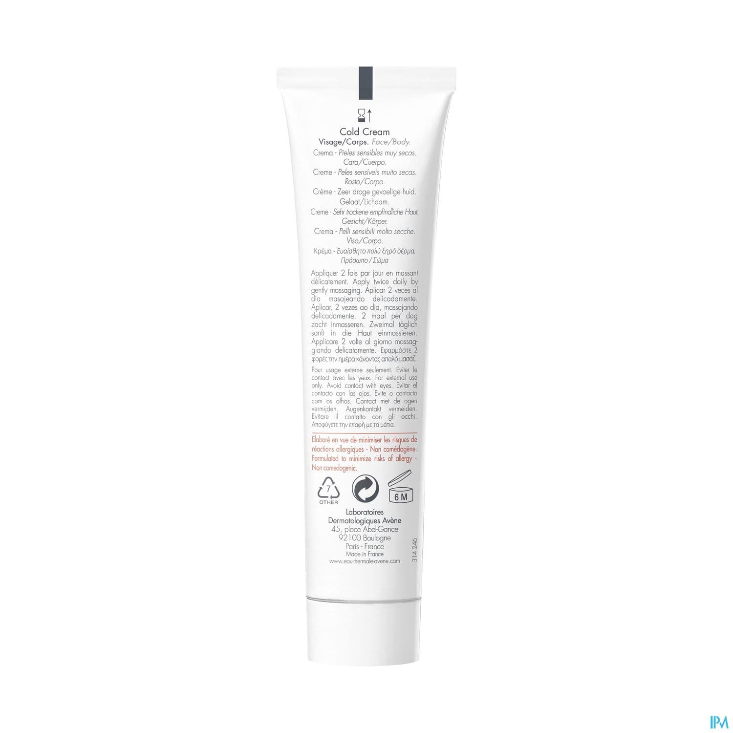 COLD CREAM AVENE CR VIS T/40ML