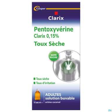 Clarix Toux Seche Pentoxyv 0.15% Adulte Sirop 200ml