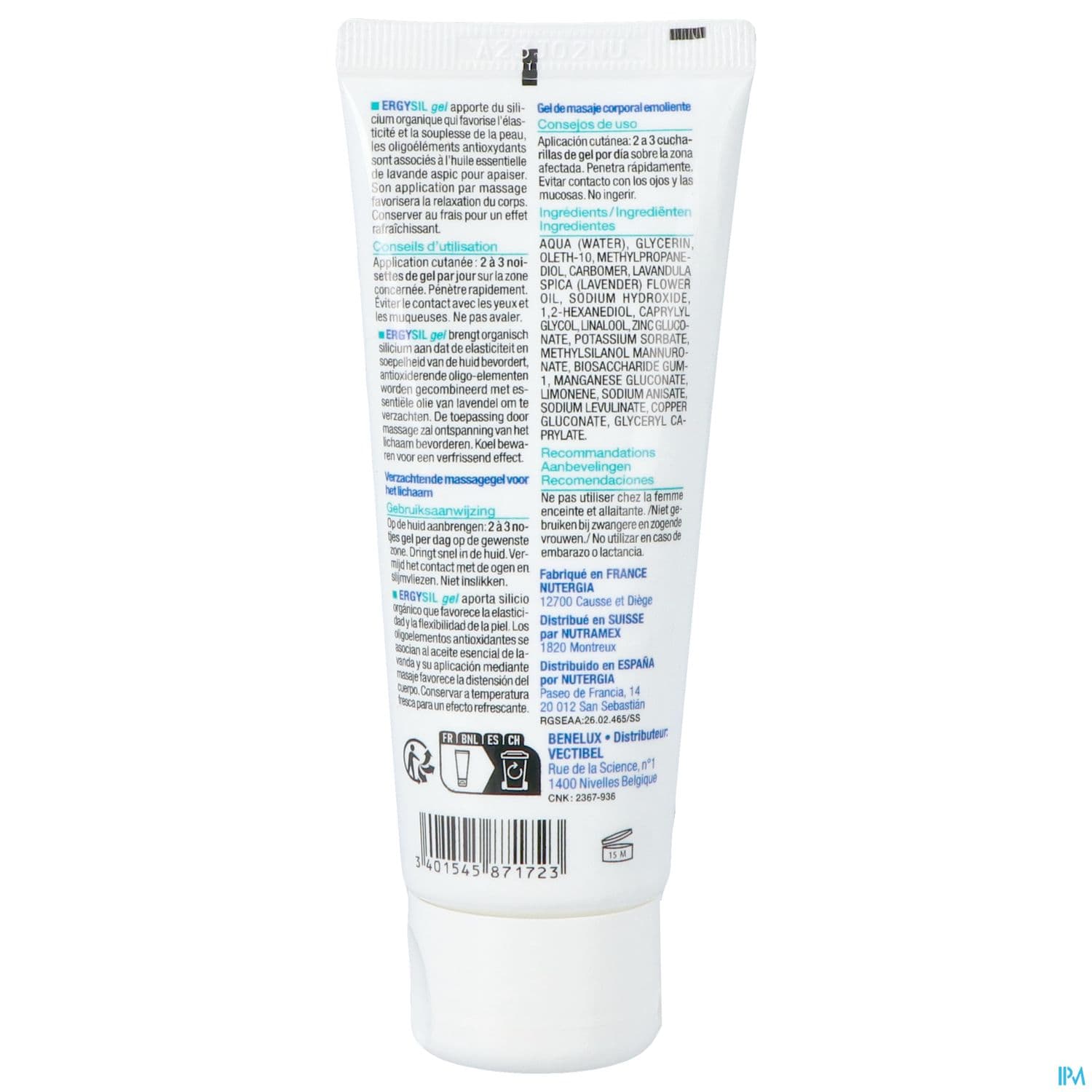 Nutergia Ergysil Gel Silicium Huile Essentielle Lavande 75ml