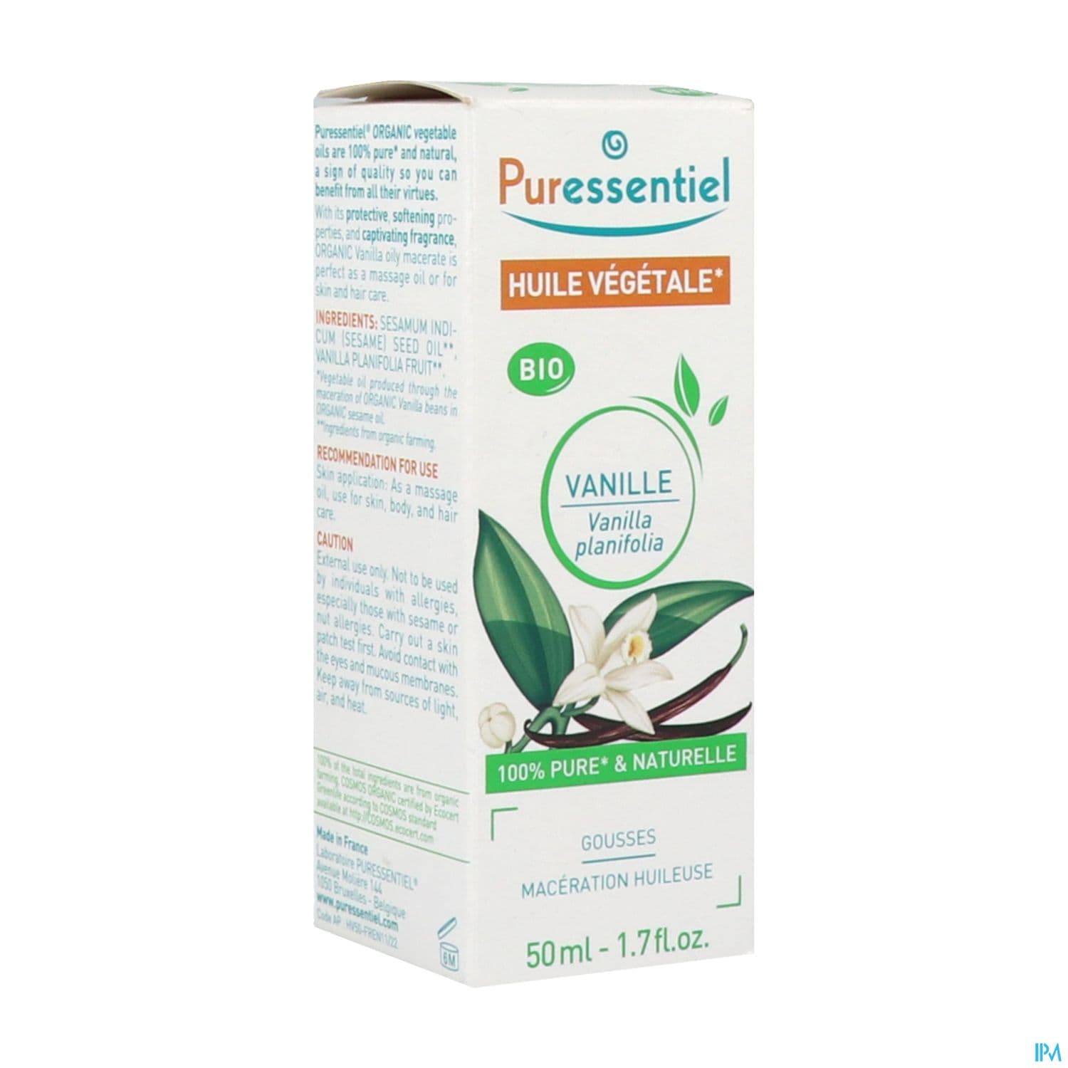 Puressentiel Huile Vegetale Bio Vanille 50ml