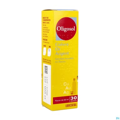 Oligosol Cuivre Or Colloidal Argent Solution Buvable 60ml
