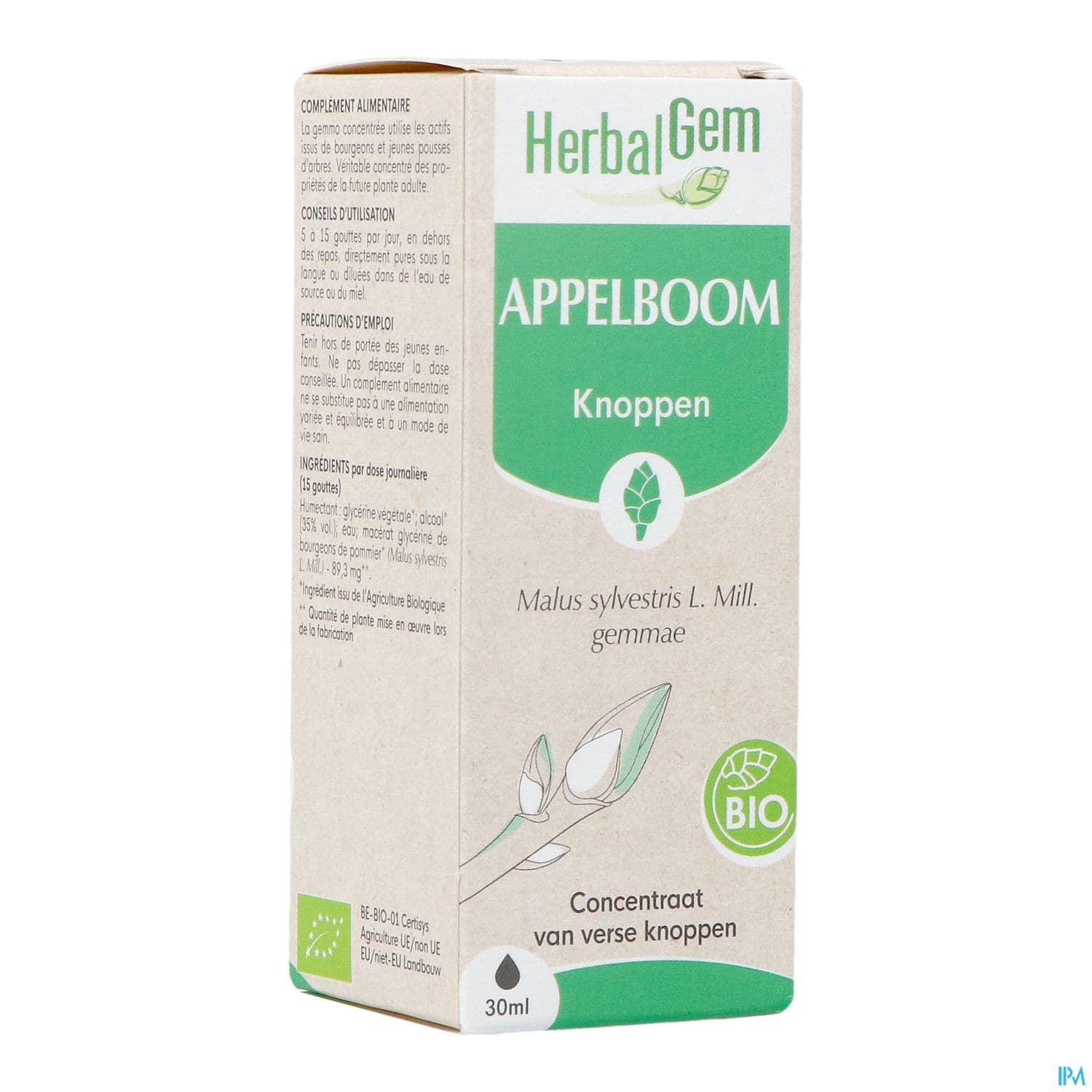Herbalgem Pommier Bourgeon Macerat Glycer Bio 30ml