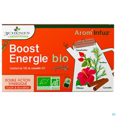 3chenes Arom'infuz Tisane Bio Boost Energie Sachet 20