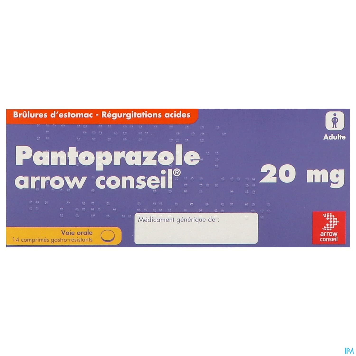 Pantoprazole Arrow Conseil 20mg Comprime Gastroresistant 14