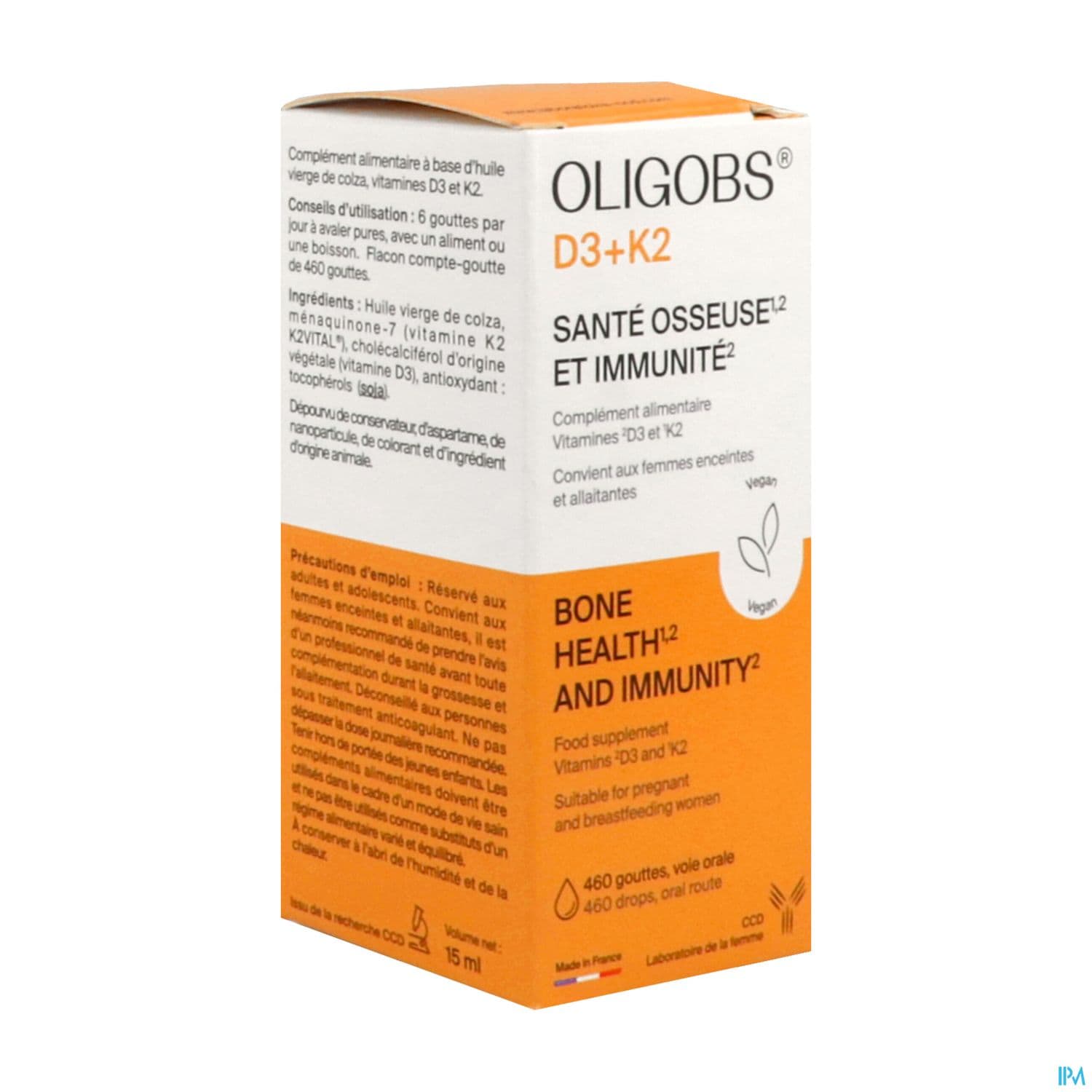 Oligobs D3+k2 Flacon Compte Goutte 15ml