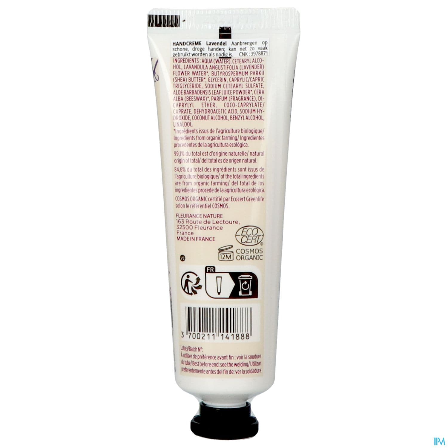 Fleurance Nature Creme Mains Lavande Bio 30ml