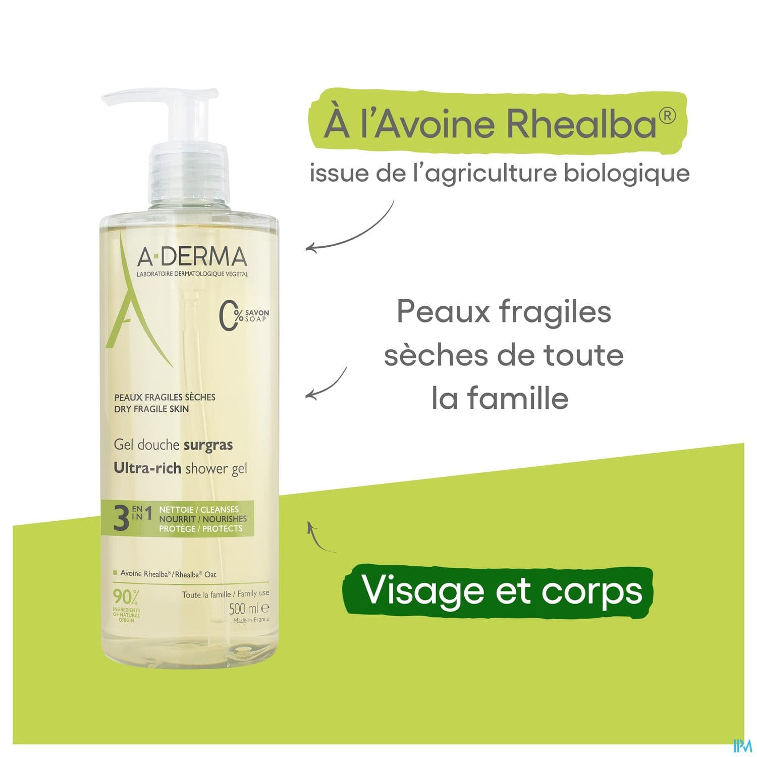 A-DERMA GEL DCH SURGRAS 500ML